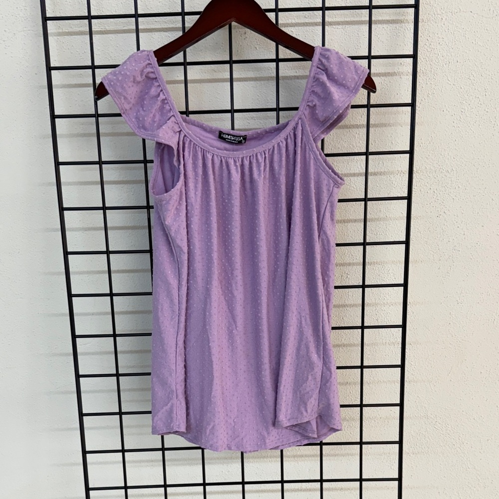 HEIMISH USA Lilac Ruffle Sleeve Tank Top